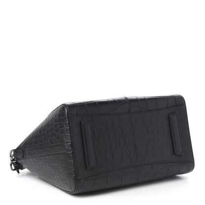 Givenchy Calfskin Crocodile Embossed 3D Stud Medium Antigona Black 4 of 10
