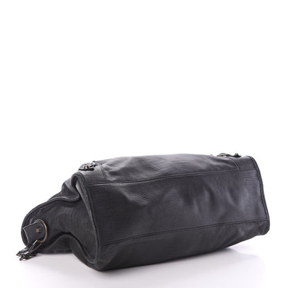 Balenciaga Agneau Lizard Embossed Classic Hardware City Black 3 of 8
