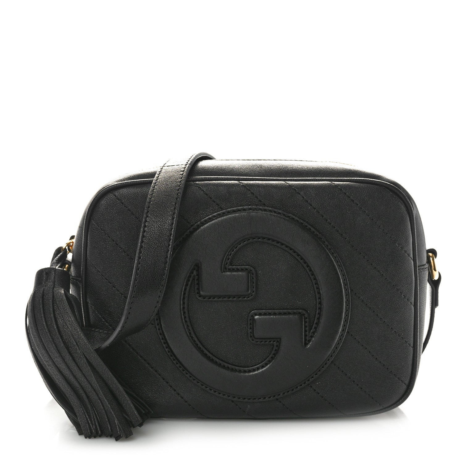 Gucci Sakai Be Green Calfskin Diagonal Stitched Small Blondie Shoulder Bag Black 1 of 10