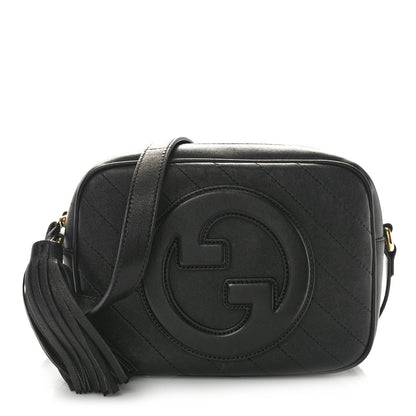 Gucci Sakai Be Green Calfskin Diagonal Stitched Small Blondie Shoulder Bag Black 1 of 10