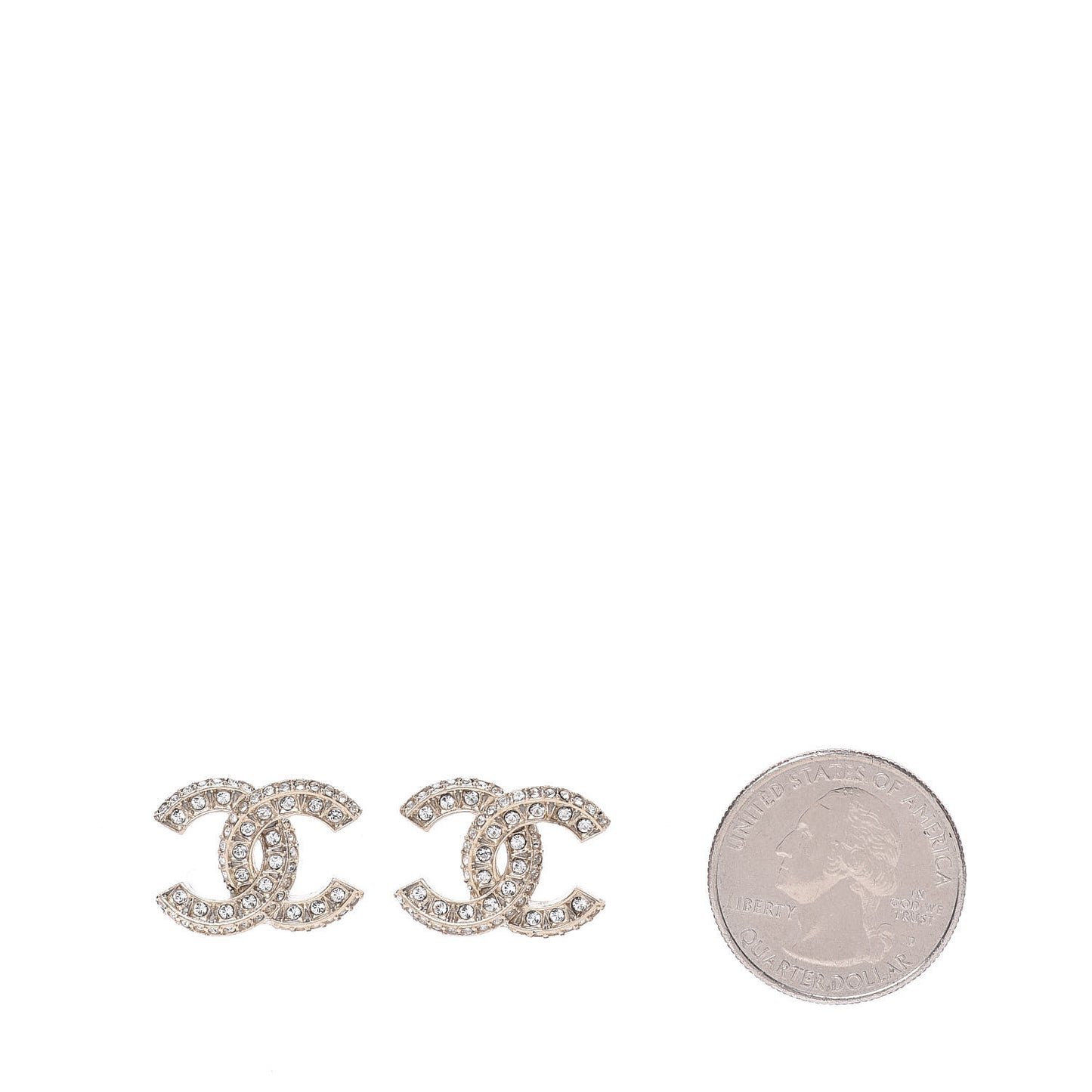 Crystal Timeless CC Earrings Light Gold