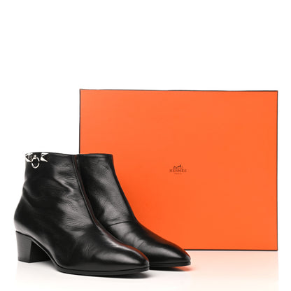 Hermes Goatskin Sixtine Ankle Boots 39.5 Black 8 of 8