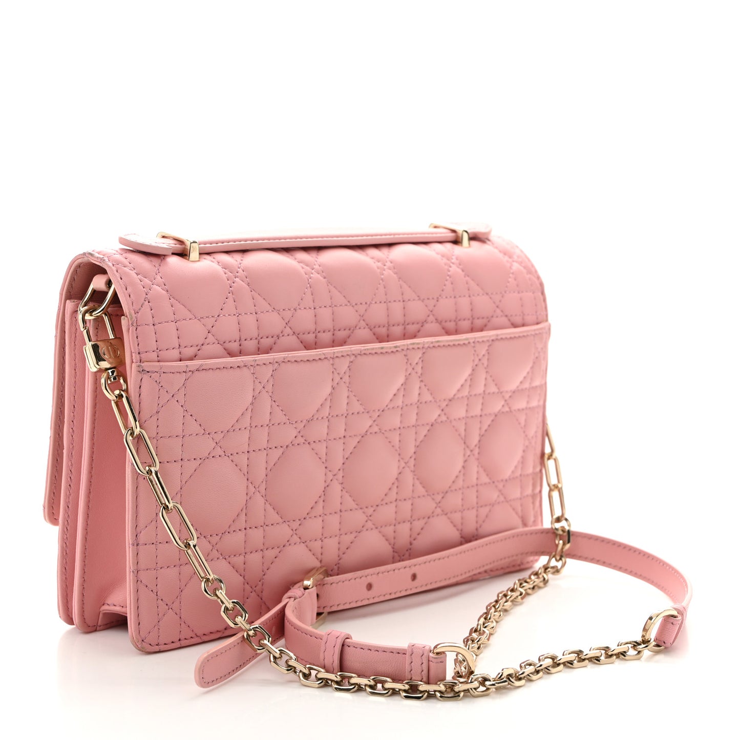 Lambskin Cannage My Dior Top Handle Bag Old Rose