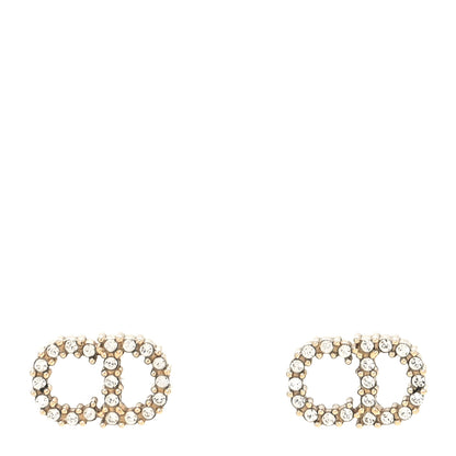 Christian Dior Crystal Clair D Lune Earrings Gold 1 of 3