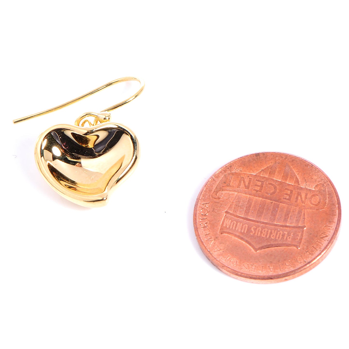 18K Yellow Gold Elsa Peretti Full Heart Drop Earrings