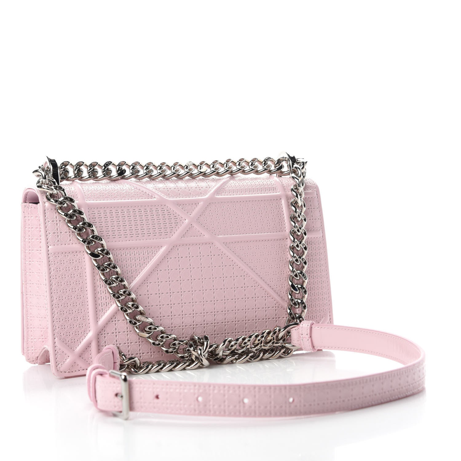 Christian Dior Patent Micro-Cannage Small Diorama Flap Bag Rose 3 of 9
