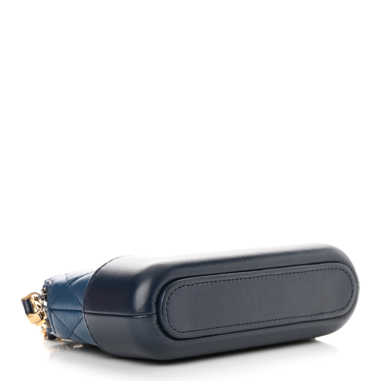 Chanel Aged Calfskin Quilted Small Gabrielle Clutch With Chain Navy Black 3 of 14
