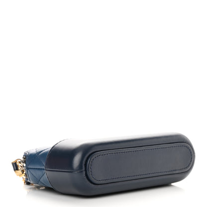 Chanel Aged Calfskin Quilted Small Gabrielle Clutch With Chain Navy Black 3 of 14