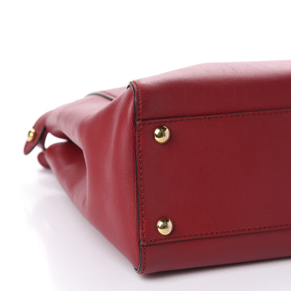 Fendi Vitello Morgan Fabric Jacquard Pequin Medium Peekaboo Iconic Satchel Mattone Tobacco Black 8 of 13