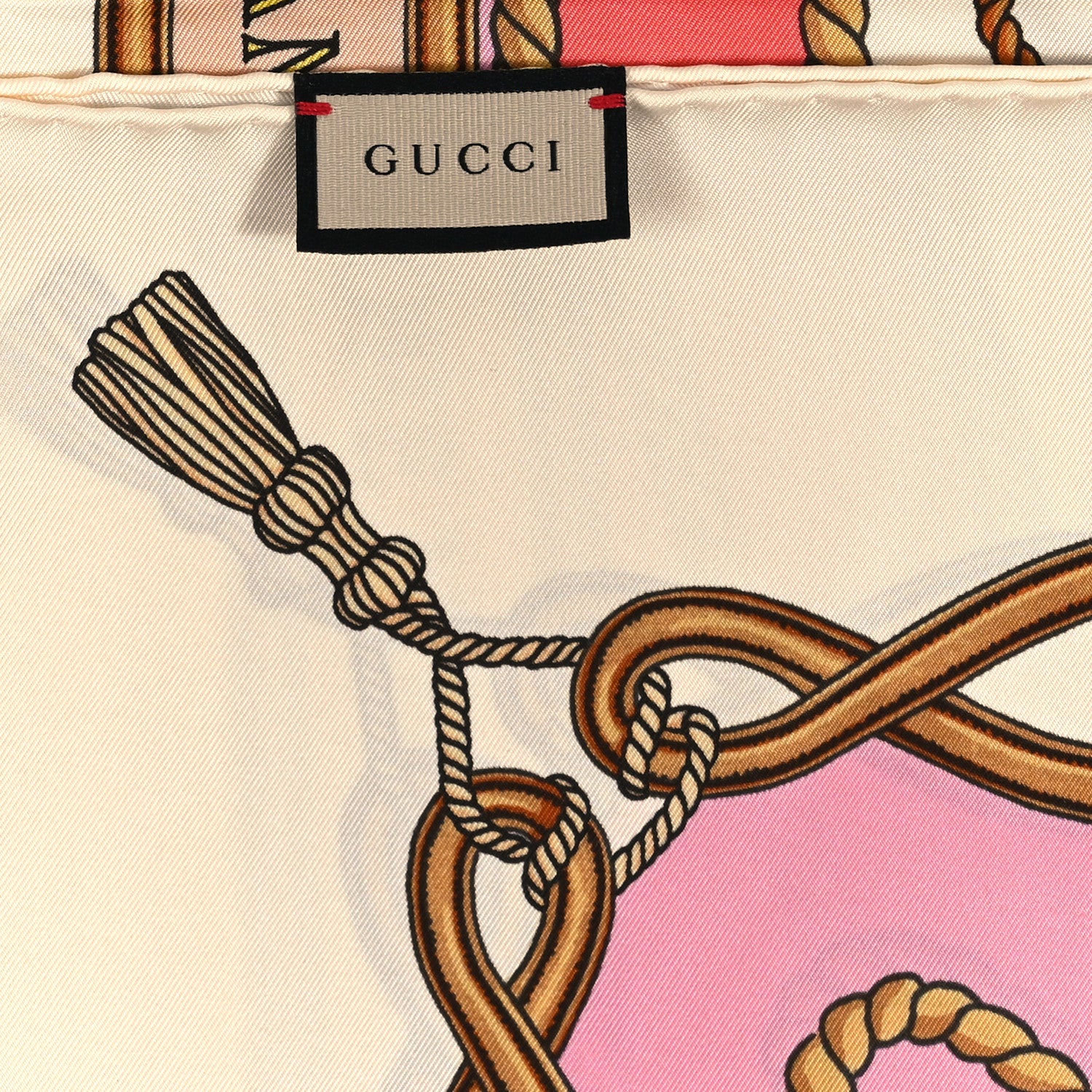 Gucci Silk Love Parade Square Scarf Pink Multicolor 3 of 4