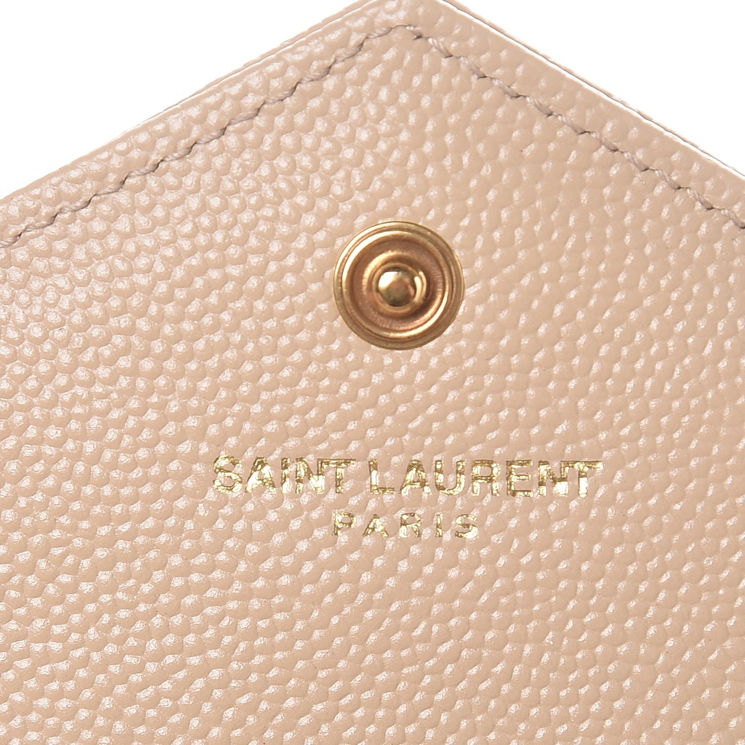 Saint Laurent Grain De Poudre Matelasse Chevron Small Monogram Envelope Wallet Nude Powder 8 of 9