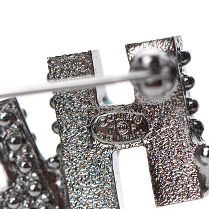 Chanel Pearl Enamel Logo Brooch Multicolor 4 of 4