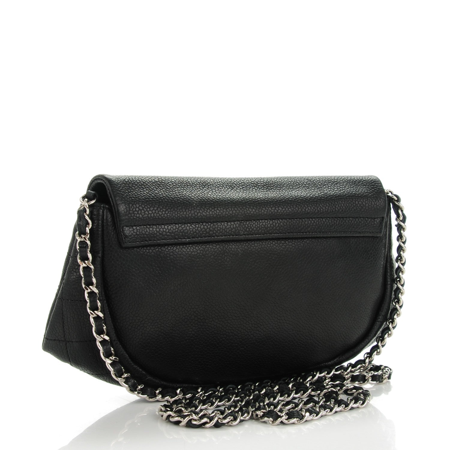 Chanel Caviar Half Moon Wallet On Chain WOC Black 3 of 8