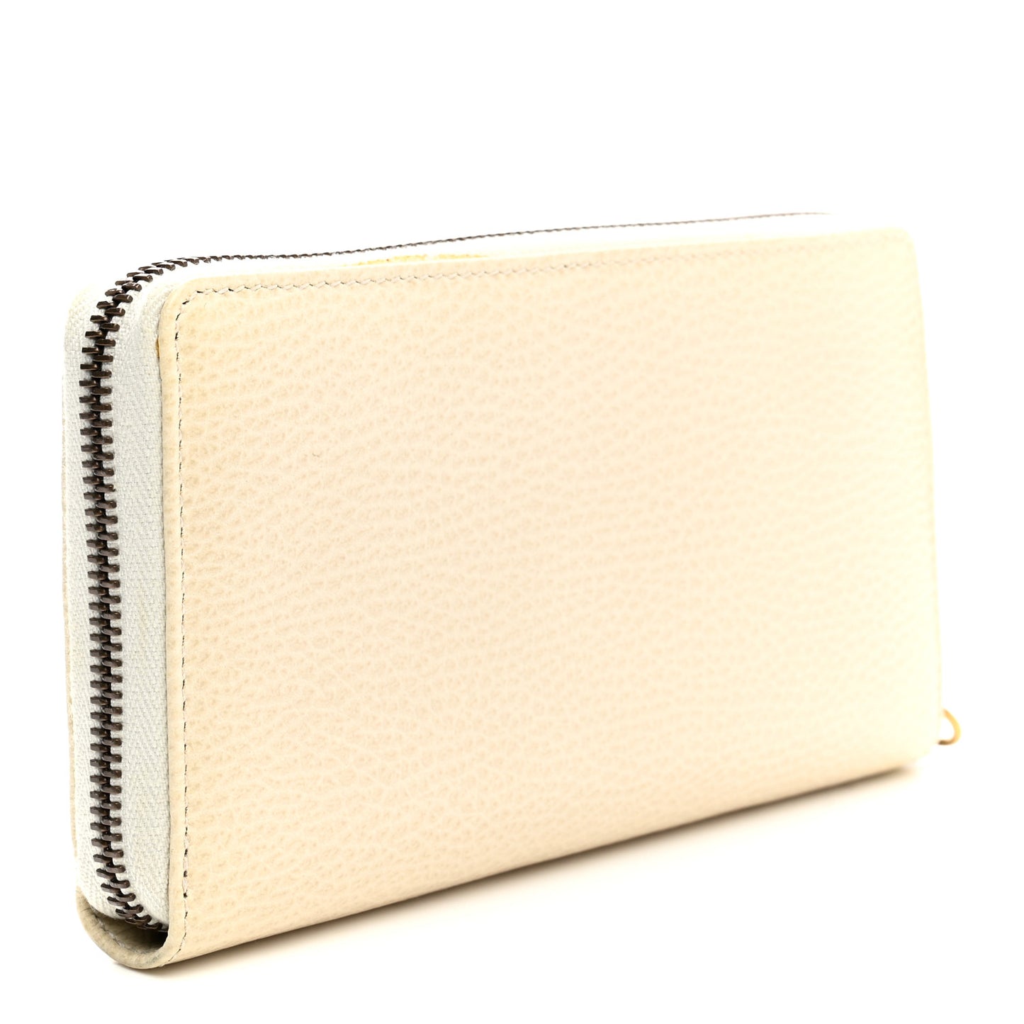 Calfskin GG Marmont Bow Zip Around Wallet Ivory