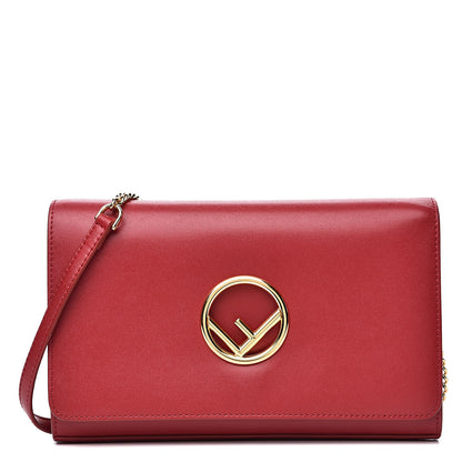 Fendi Vitello Liberty Lucido F is Fendi Wallet on Chain Fragola 1 of 9