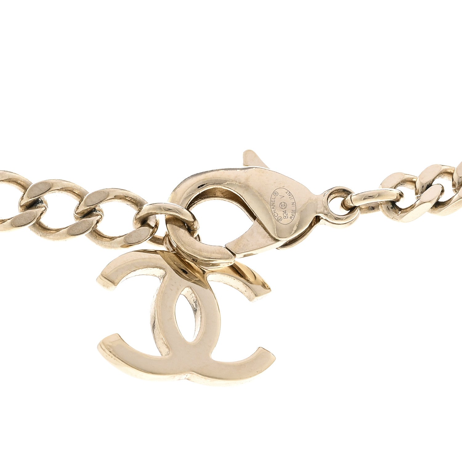 Chanel Crystal Chain CC Link Choker Gold Silver 5 of 6