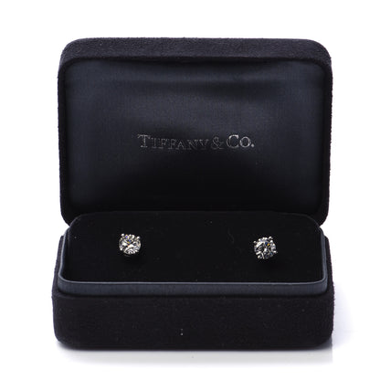 Tiffany Platinum Diamond 1.58ctw Solitaire Earrings 6 of 6