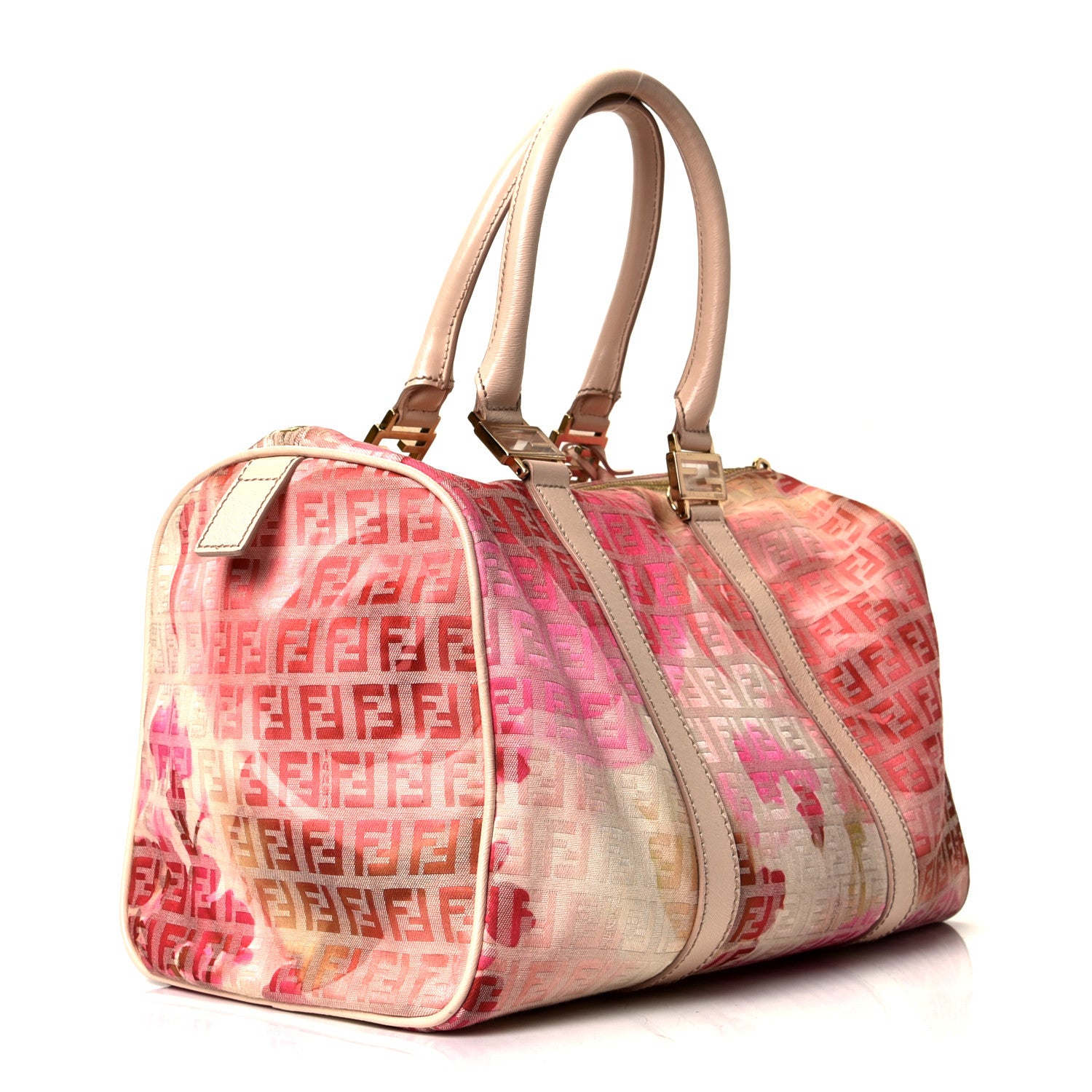 Fendi Patent Zucchino Vitello Floral Forever Boston White Multicolor Crema 2 of 4