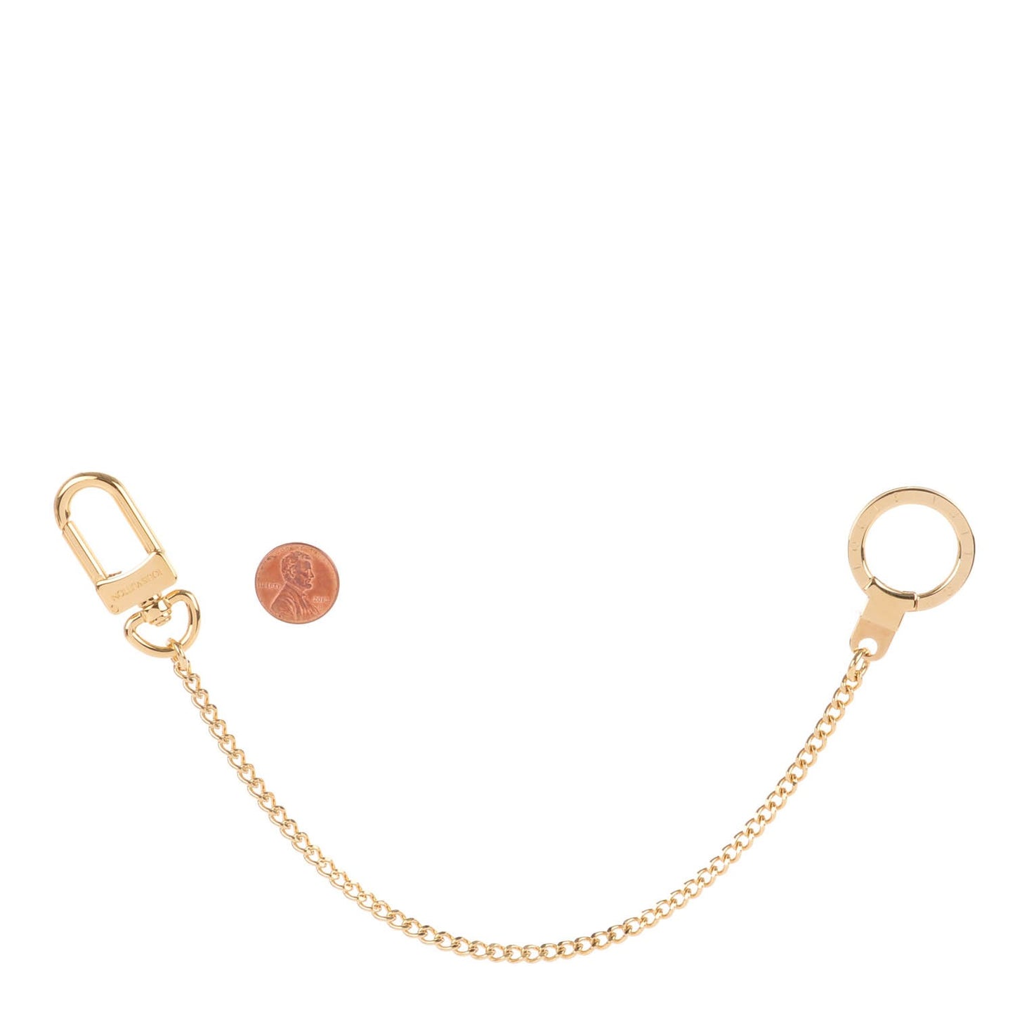 Metal Pochette Extender Key Ring Chain Gold