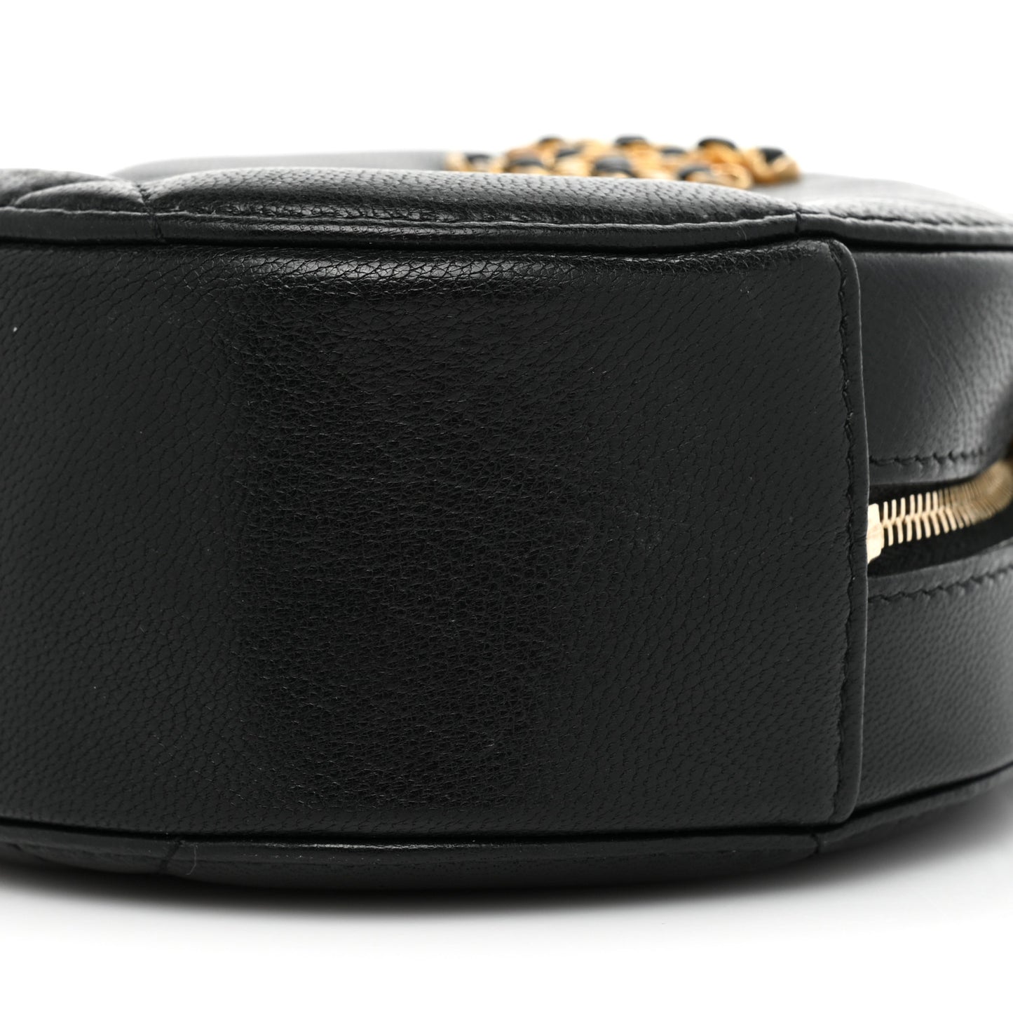 Lambskin Quilted Chanel 19 Round Clutch With Chain Black