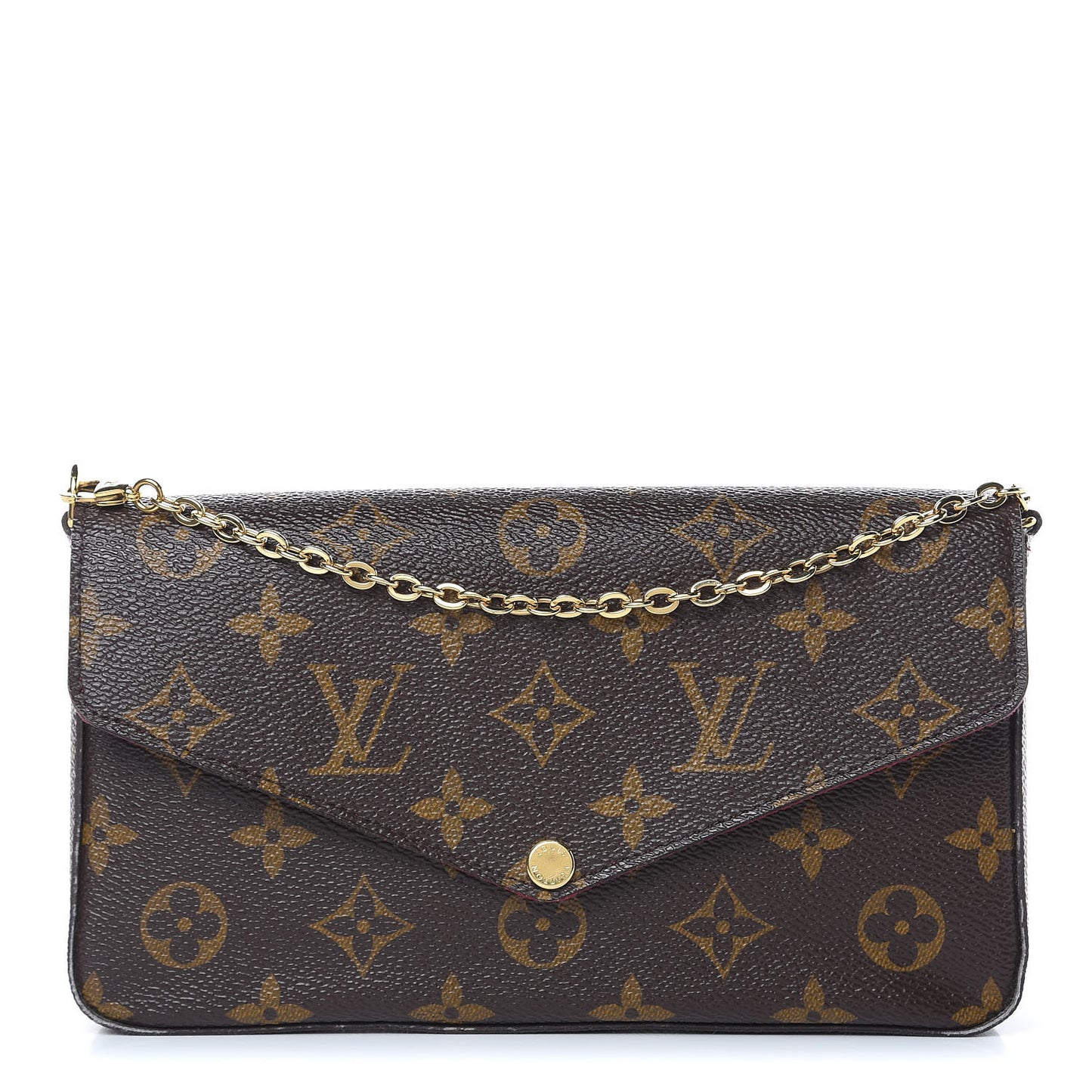 Monogram Pochette Felicie Chain Wallet Fuchsia
