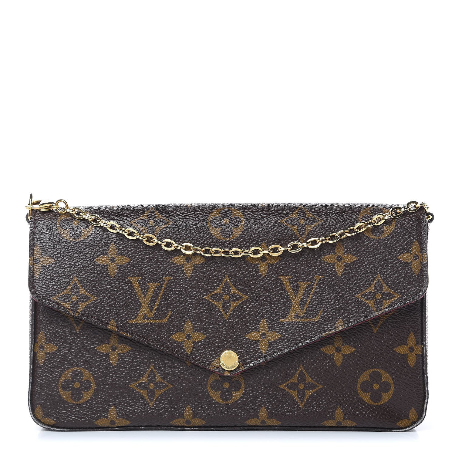 Louis Vuitton Monogram Pochette Felicie Chain Wallet Fuchsia 1 of 13