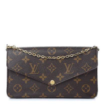 Louis Vuitton Monogram Pochette Felicie Chain Wallet Fuchsia 1 of 13