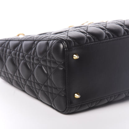 Christian Dior Lambskin Cannage Medium Lady Dior Black 6 of 7