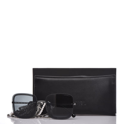 Chanel Chain Square Sunglasses 4244 Black 9 of 9