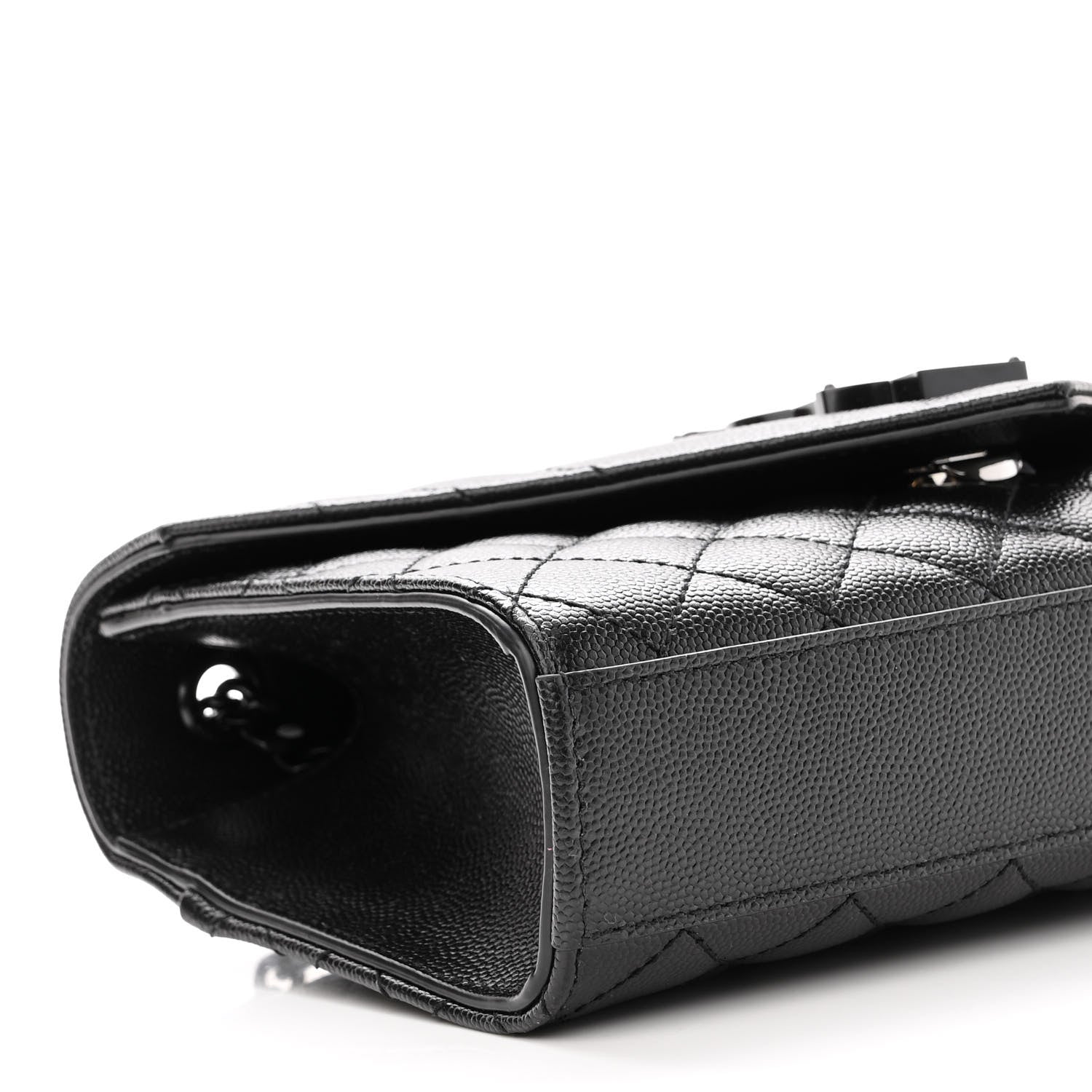 Saint Laurent Grain De Poudre Textured Mixed Matelasse Triquilt Small Monogram Satchel Black 8 of 9