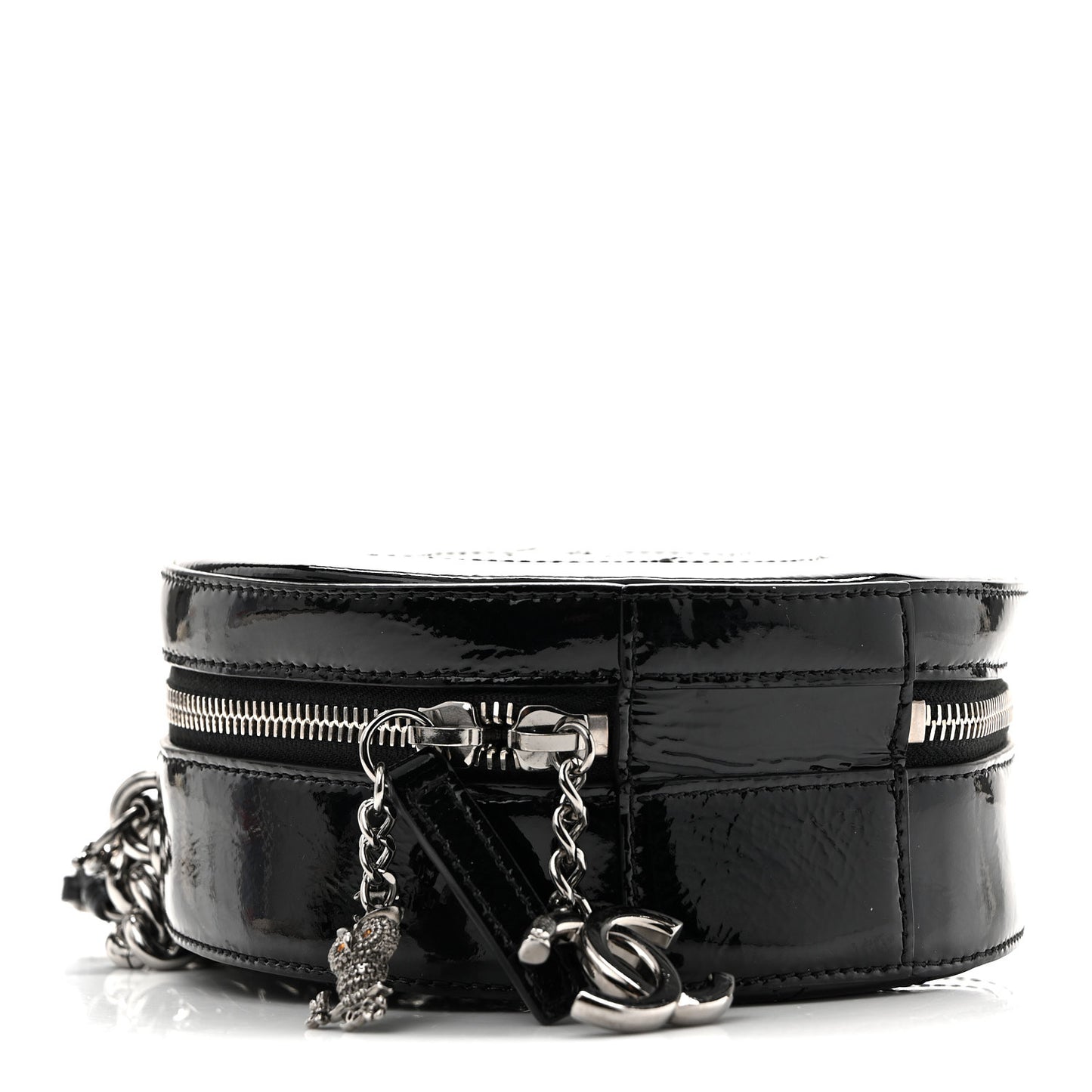 Patent Round As Earth Evening Bag Black