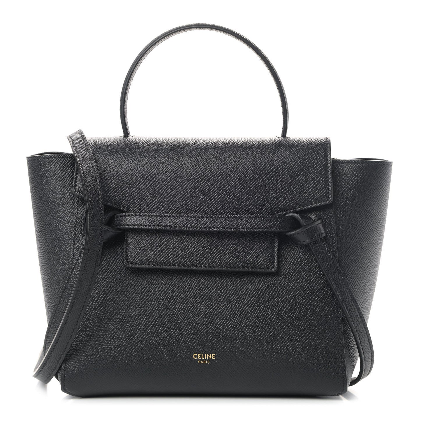 Grained Calfskin Nano Belt Bag Black