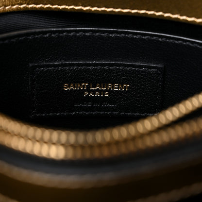 Saint Laurent Metallic Calfskin Y Quilted Small Loulou Monogram Chain Satchel Brome 7 of 10