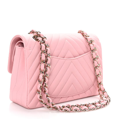 Chanel Caviar Chevron Quilted Small Double Flap Pink 3 of 11