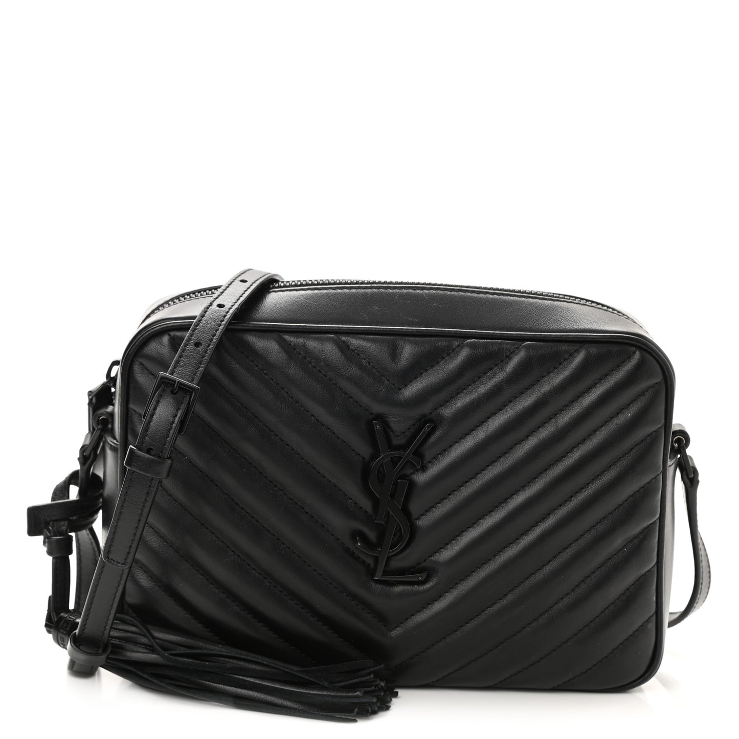 Calfskin Matelasse Monogram Lou Camera Bag Black