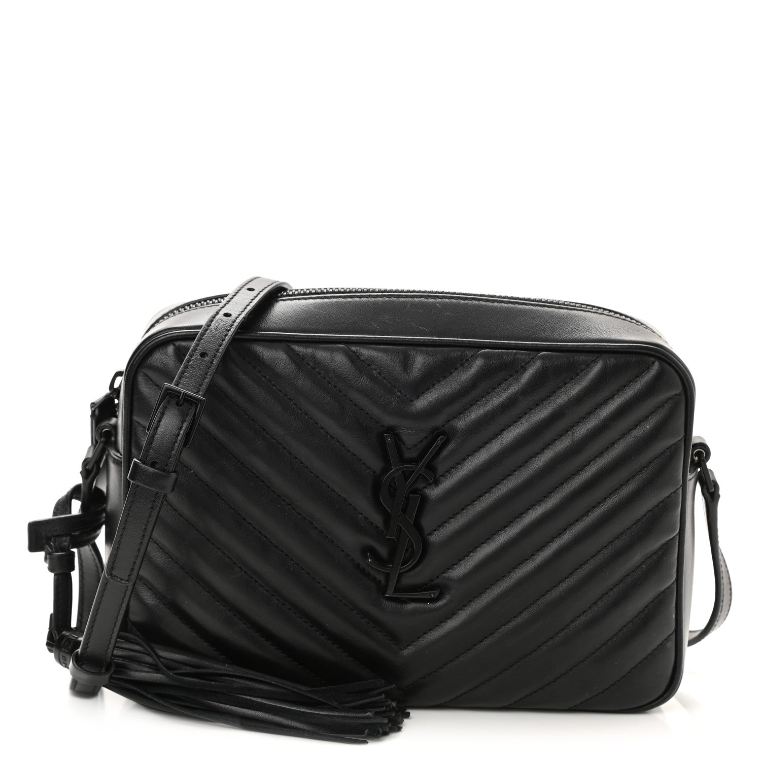 Saint Laurent Calfskin Matelasse Monogram Lou Camera Bag Black 1 of 9