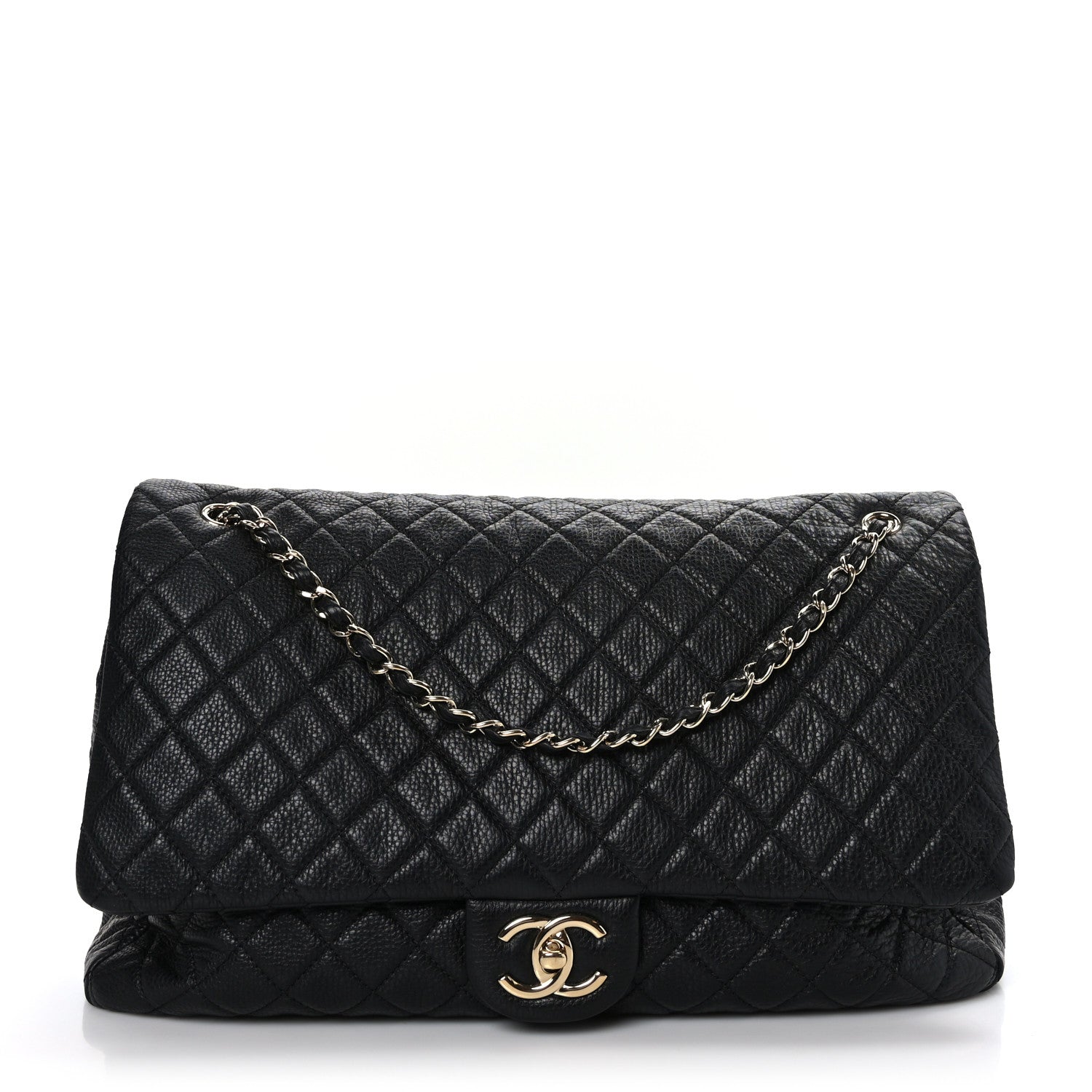Chanel Calfskin Quilted XXL Travel Flap Bag Black 1 of 9
