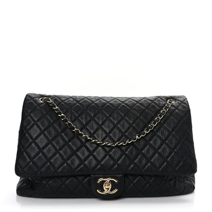 Chanel Calfskin Quilted XXL Travel Flap Bag Black 1 of 9