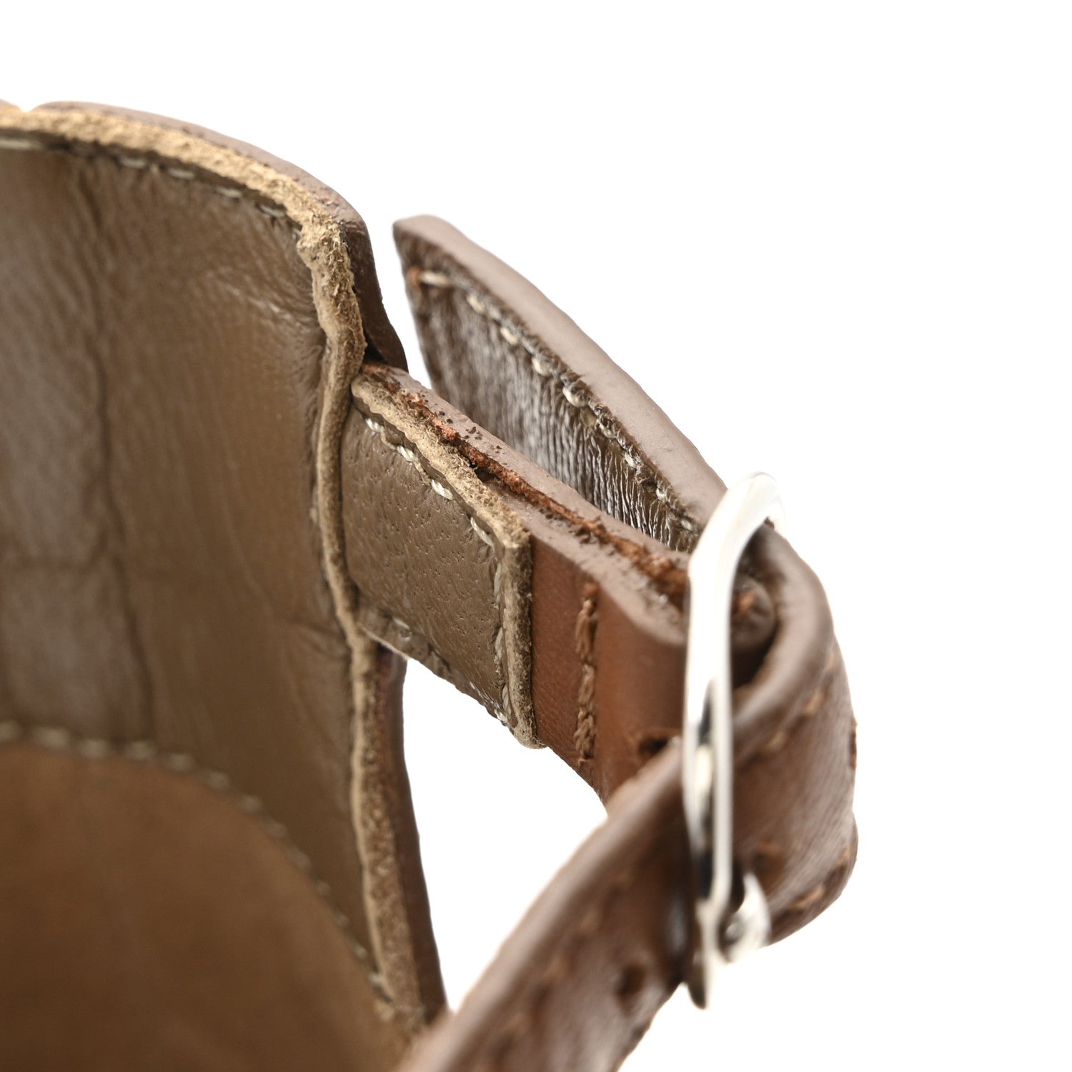 Hermes Calfskin Legend Wedge Sandals 37 Gold 11 of 13