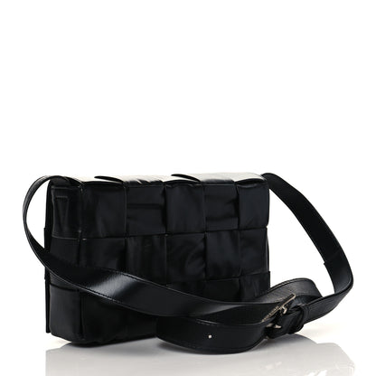 Bottega Veneta Paper Calfskin Maxi Intreccio Cassette Crossbody Bag Black 3 of 10