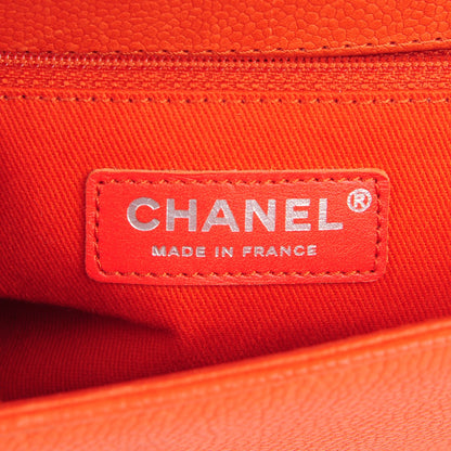 Chanel Caviar Calfskin Stitched Large Boy Flap Dark Orange 6 of 9