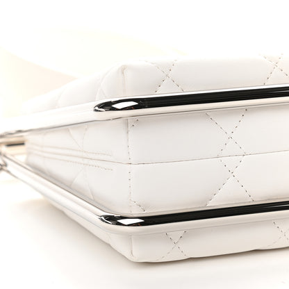 Chanel Quilted Lambskin Metal Bar Clutch Bag White 5 of 9