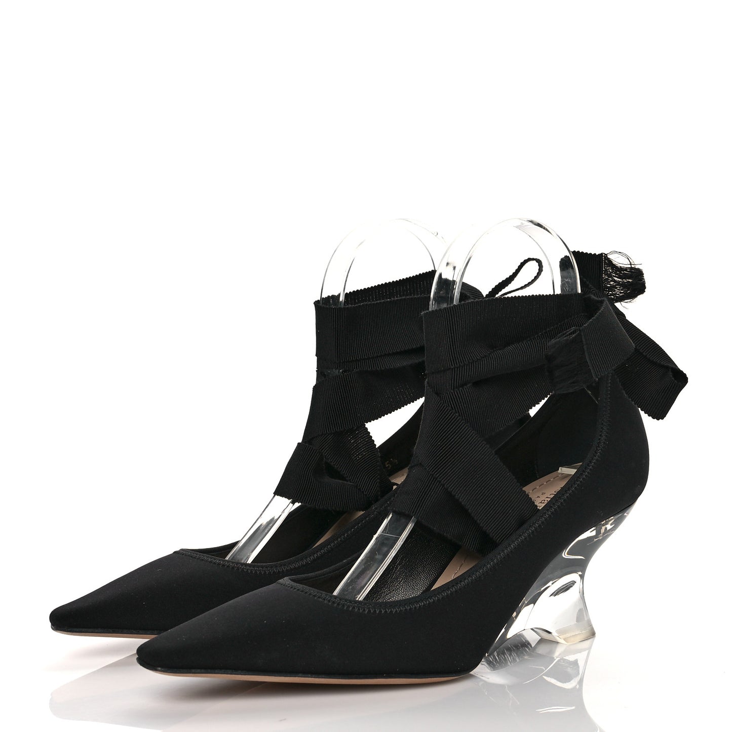Grosgrain Neoprene Lucite Etoile Pumps 35.5 Black