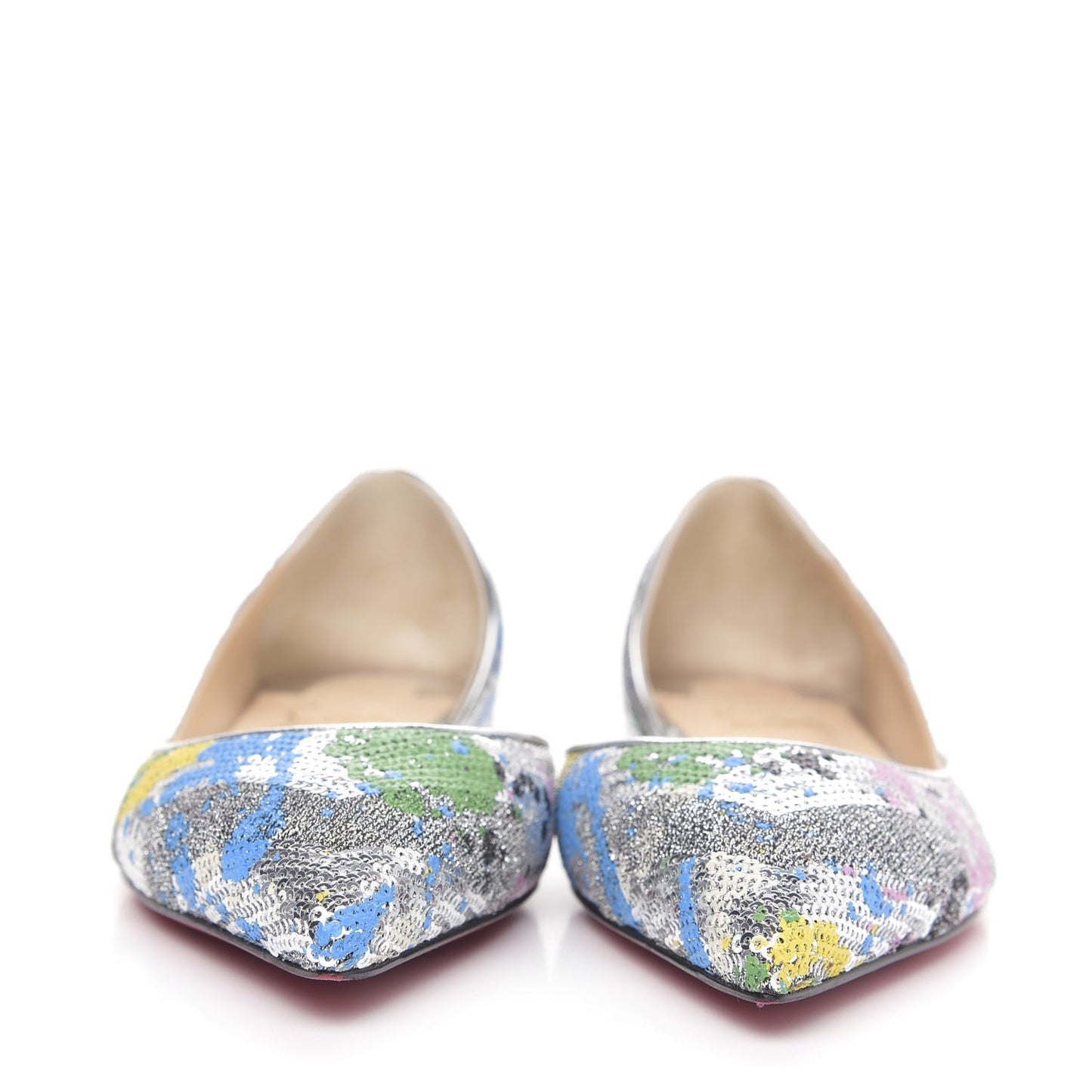 Paillette Splash Iriza Flats 38.5 Silver Multicolor