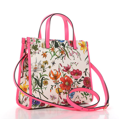Gucci Canvas Medium Flora Tote Fuchsia 3 of 10