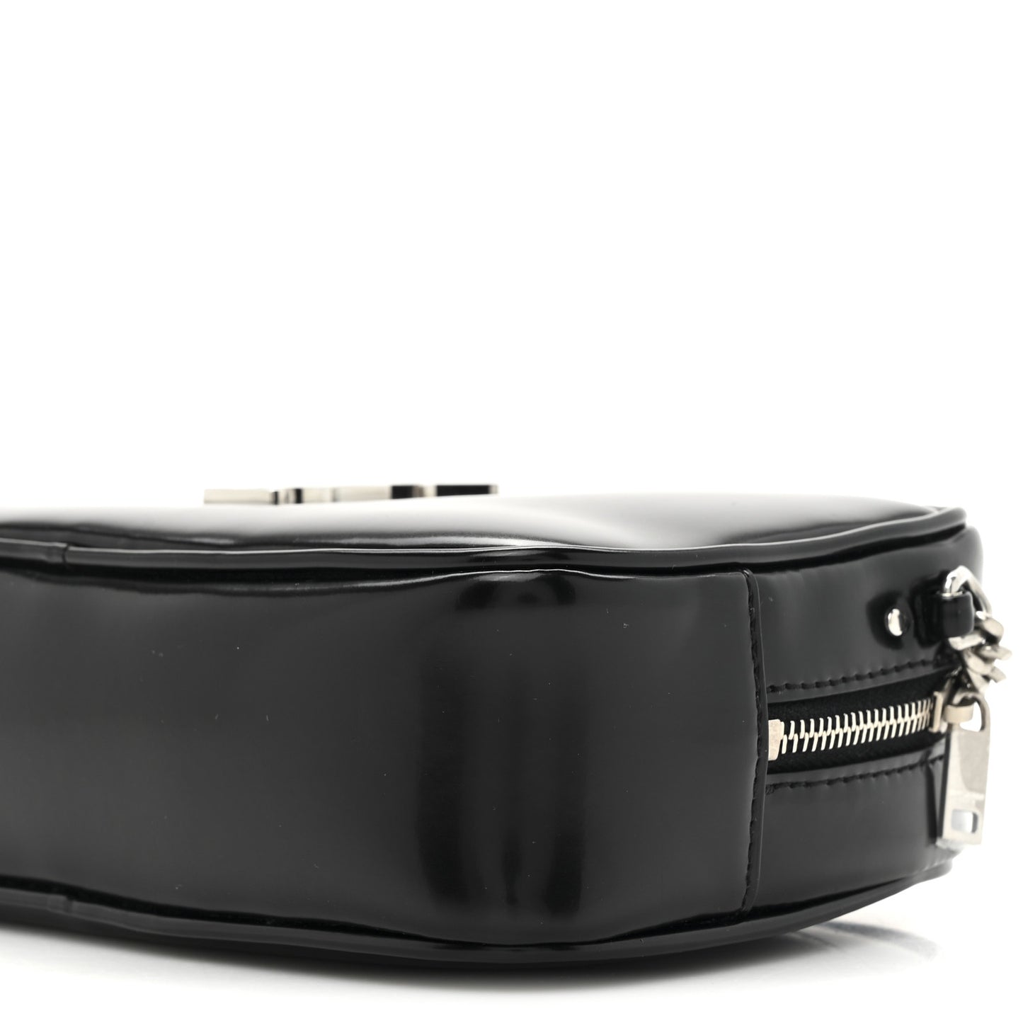 Shiny Calfskin Monogram Mini Lou Camera Bag Black
