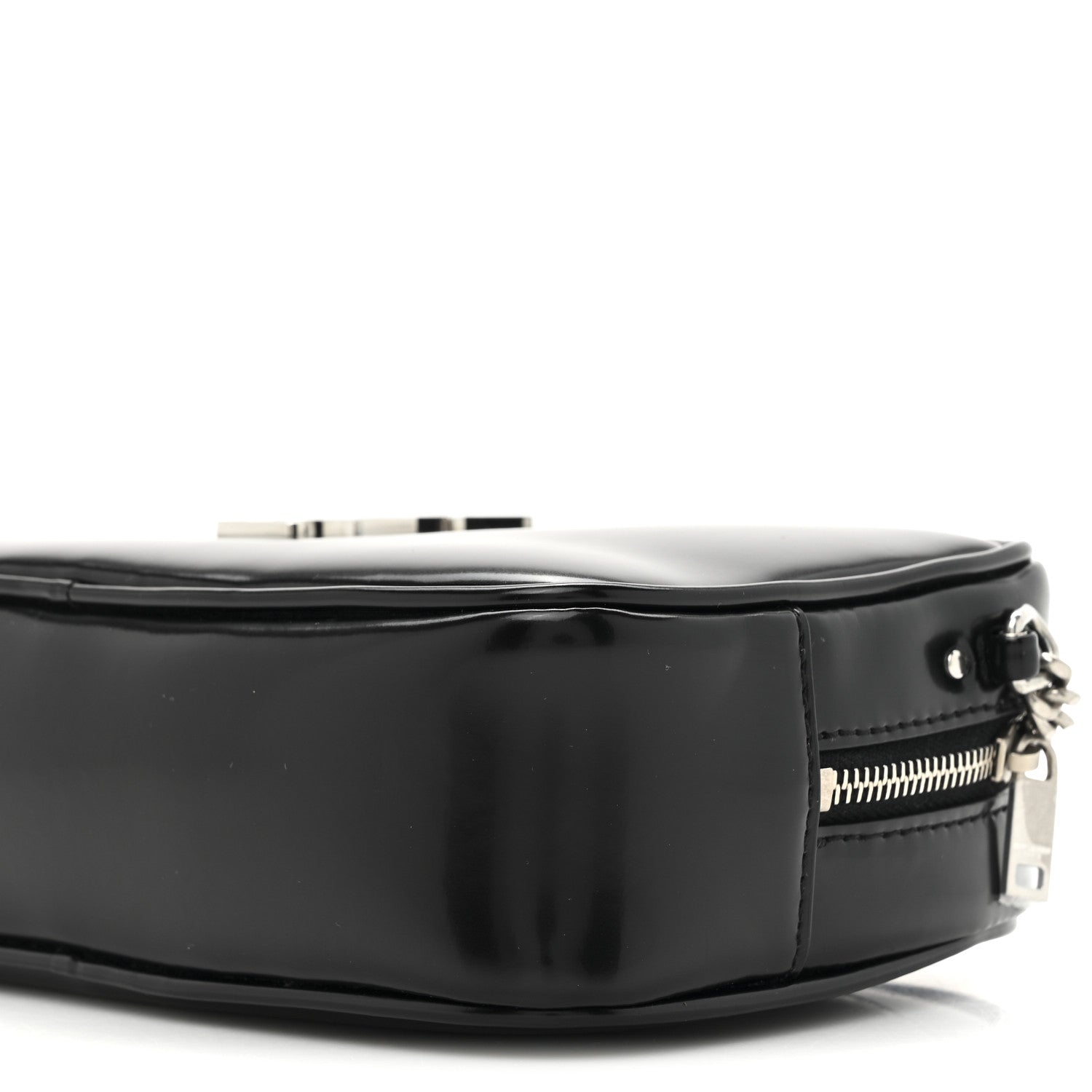 Saint Laurent Shiny Calfskin Monogram Mini Lou Camera Bag Black 9 of 10