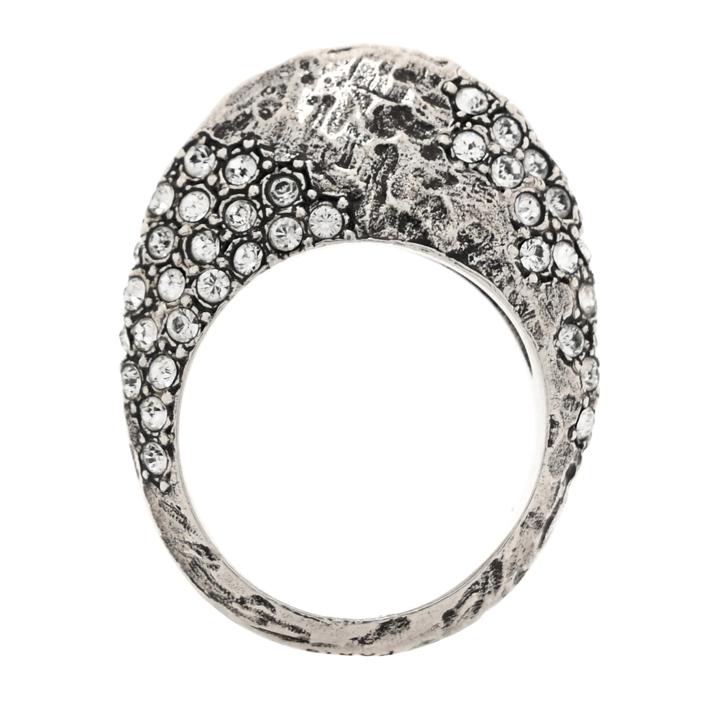 Crystal Bague Oeuf Arty Band Ring 53 6.5 Silver
