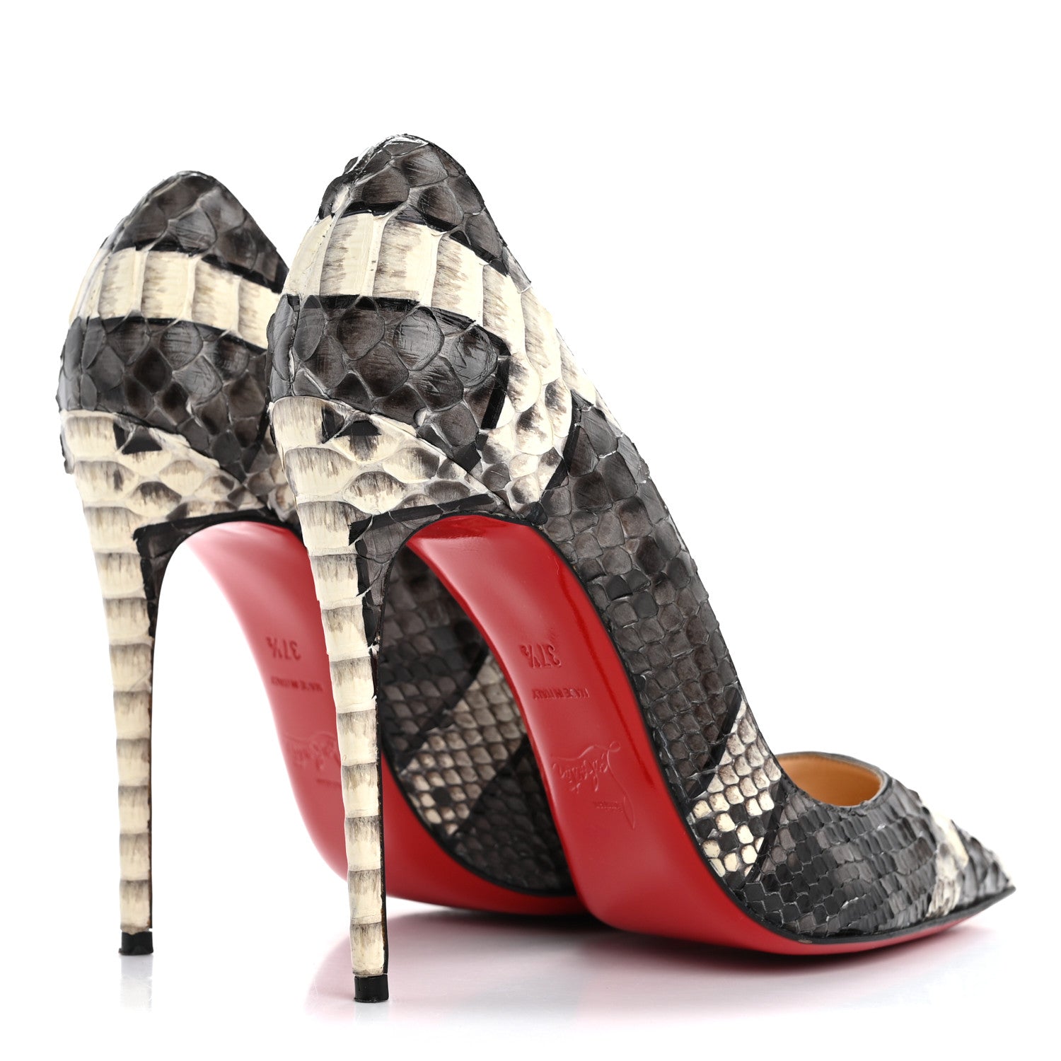 Christian Louboutin Snakeskin Croisade So Kate 120 Pumps 37.5 Lichen 5 of 12