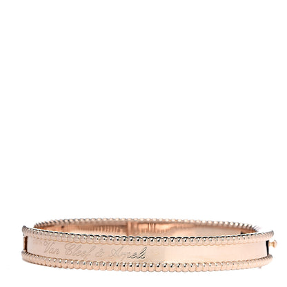 Van Cleef & Arpels 18K Rose Gold Perlee Signature Bangle Bracelet S 1 of 6
